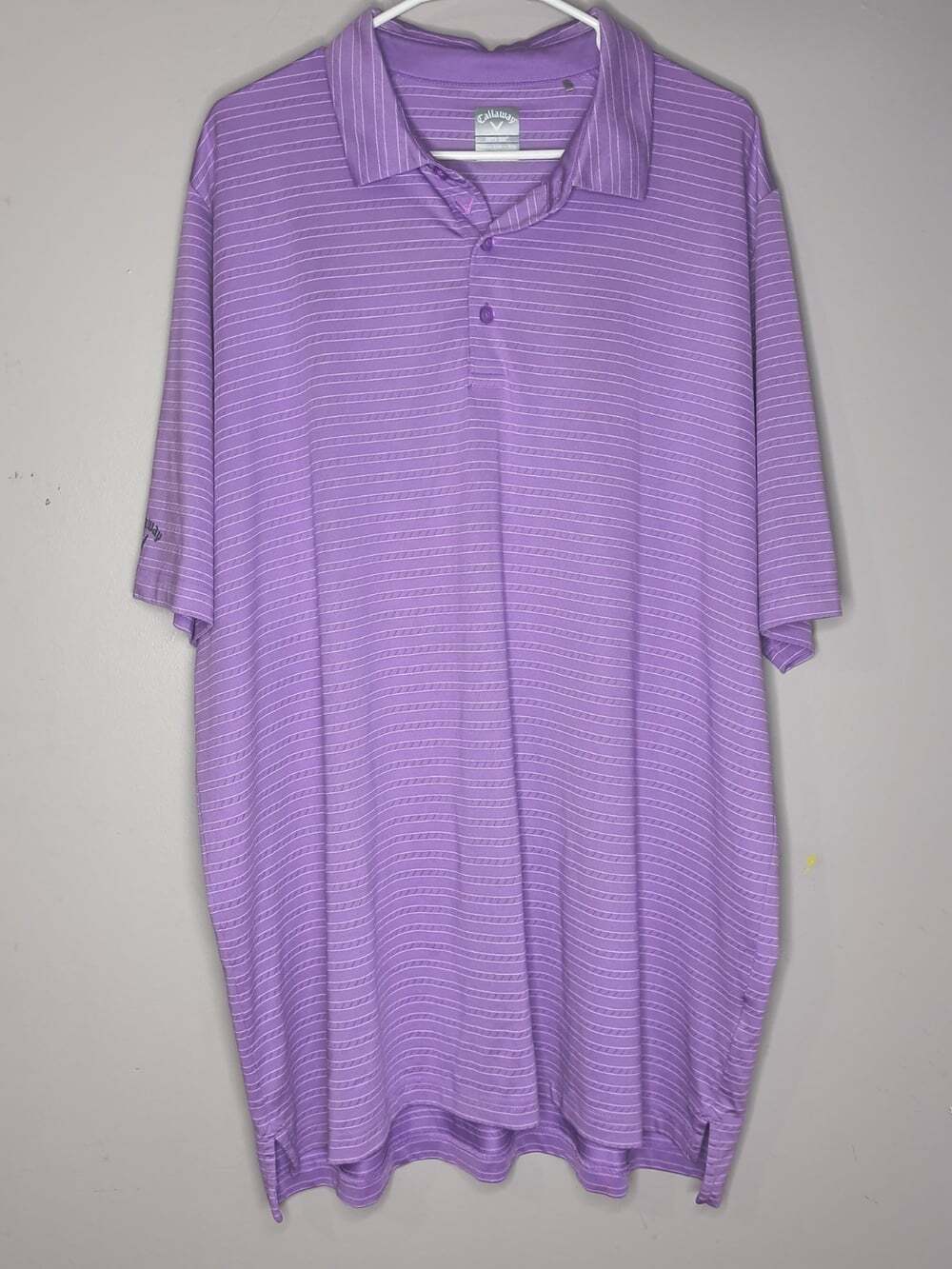 Callaway Striped Polo Vibrant Purple Polo Golf Opti Dri XXL